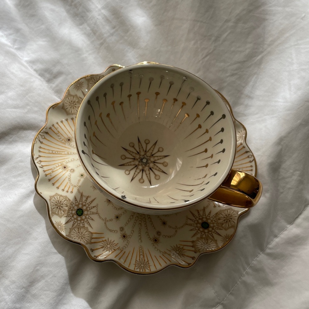 Starry night cup and saucer set from Anthropologie